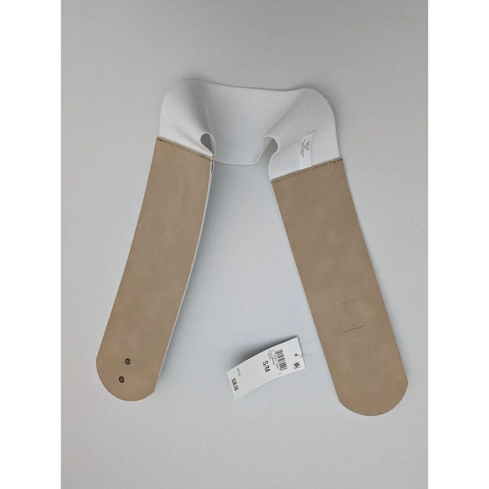 I.N.C. International Concepts‎ Interlocking-Hook Stretch Belt White S/M NWT